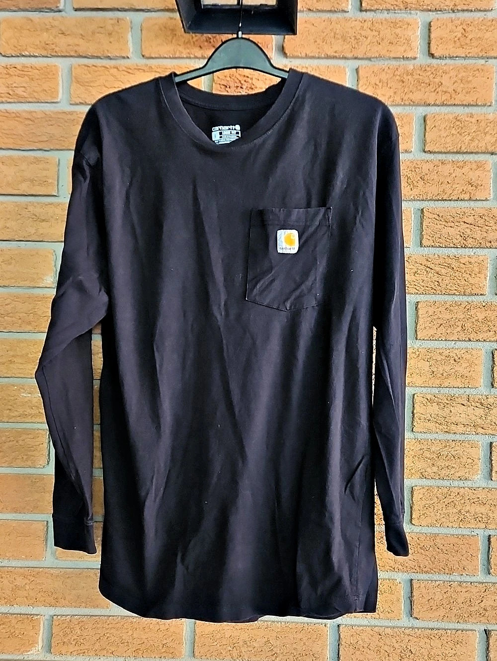 Carhartt Loose Fit Heavyweight LongSleeve Pocket T-Shirt Black Sz Large Loosefit